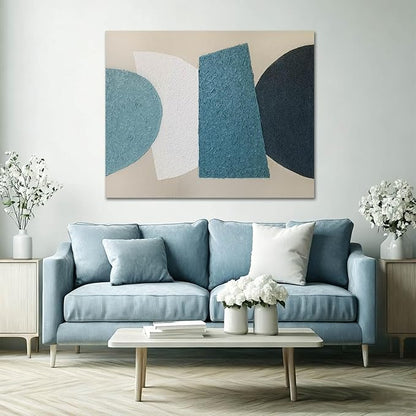 LEVERUP Square Pattern Painting Art Modern Abstract Wall Artwork Colorful Wall Decorations for Dining Room Living Room Kitchen 32×40 Inchs Ready To Hang