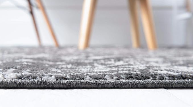 Rugs.com Arlington Collection Rug – 3' x 5' Oval Dark Grey Medium-Pile Rug Perfect for Living Rooms, Large Dining Rooms, Open Floorplans
