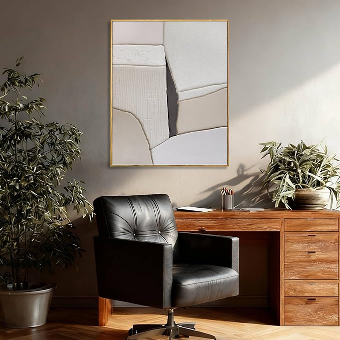 LEVERUP Modern Wall Decorations Abstract Wall Art Canvas Grey Painting Posters for Dining Room Living Room Office 32×40 Inchs Ready To Hang