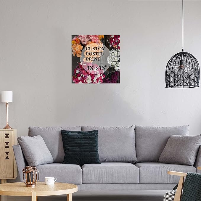 jenesaisquoi Custom Canvas Art Print 16" x 16", Upload Your Photo Image Custom Personalized Photo to Poster Printing Home Decor Wall Art Prints (Unframed)