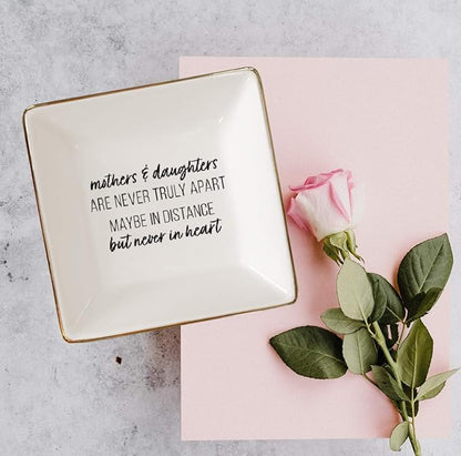 Simply Charmed Gift from Daughter or Daughter - or Christmas or Birthday Gift Between Mom and Daughter - Ceramic Jewelry Ring Dish or Tray