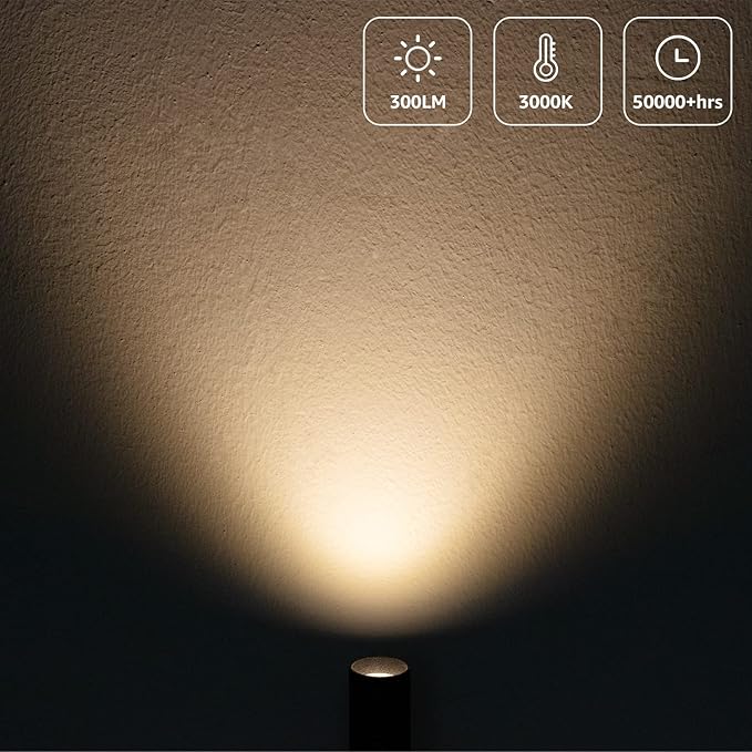 2 Pack Indoor Spot Lights, 120V LED Accent Up Lights, 3W Plant Spotlights, 3000K Floor Spotlights for Plants, Pictures, Desk - Uplights with 5.9 FT Plug Cord and Foot Switch