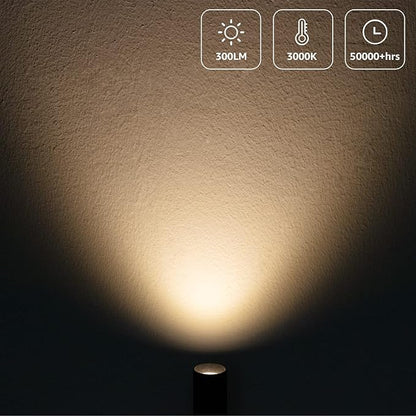 2 Pack Indoor Spot Lights, 120V LED Accent Up Lights, 3W Plant Spotlights, 3000K Floor Spotlights for Plants, Pictures, Desk - Uplights with 5.9 FT Plug Cord and Foot Switch