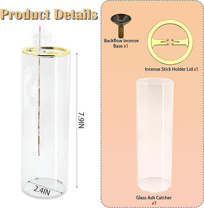1 Pack HZCPENG Incense Holder, 2 in 1 Incense Burner for Sticks or Backflow Incense, Anti-ash Round Incence-Stick Holder for Meditation, Yoga, Relaxation, and Home Décor