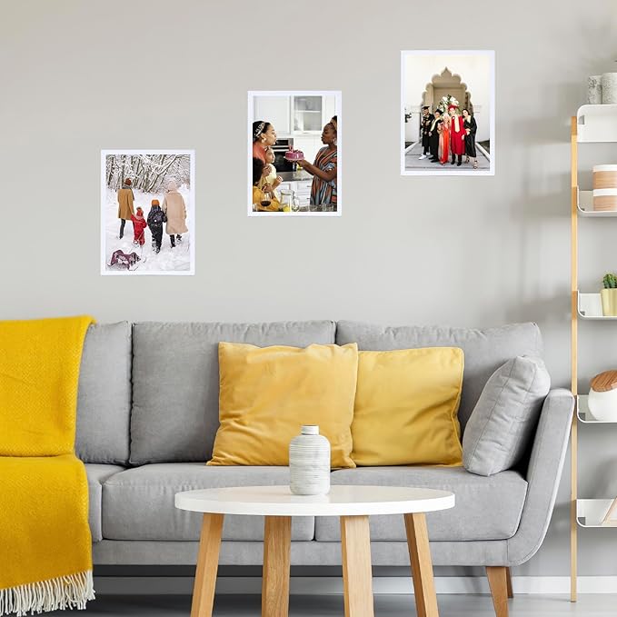 11x15 White Picture Frame Set of 2, Horizontal and Vertical Formats for Wall Hanging, 11 x 15 Wall Gallery Poster Photo Frames with Shatter Resistant Plexiglass, 2 Pack, White