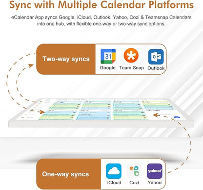 24-inch Digital Calendar for Family-Business-Planner - Touchscreen Interactive Display Smart Electronic Calendar, Auto-Sync Google iCloud Outlook Calendars, Selectable Reminders for Father and Mother