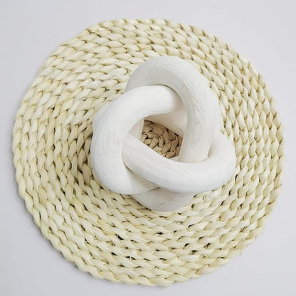 3-Ring Wooden Chain, Pine Wood Carving, Modern Home Minimalist Coffee Table Decoration, Living Room, Bedroom, Bookshelf, Porch Decoration（F）