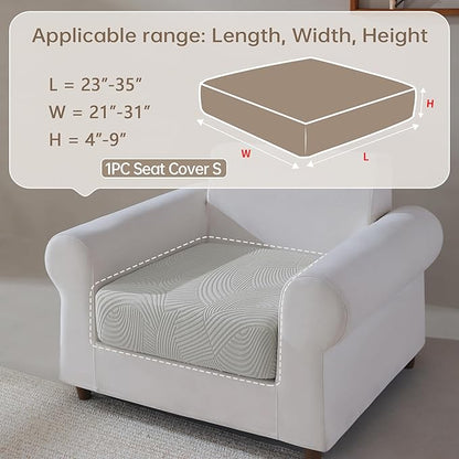 Couch Cushion Covers for Sectional and L Shaped Sofa, Stretch Soft Sofa Covers Washable Wear Resistant Slipcovers Furniture Protector Pet-Friendly (1PC Chair Cushion Cover, Light Gray)