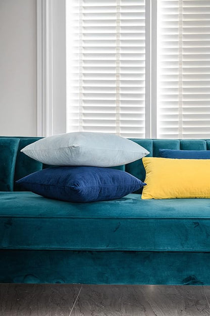 26x26 Euro Pillow Covers : 2 Pack Cozy Soft Velvet Oversized Couch Pillow Shams, Square Throw Pillow Cases for Living Room Sofa, Navy