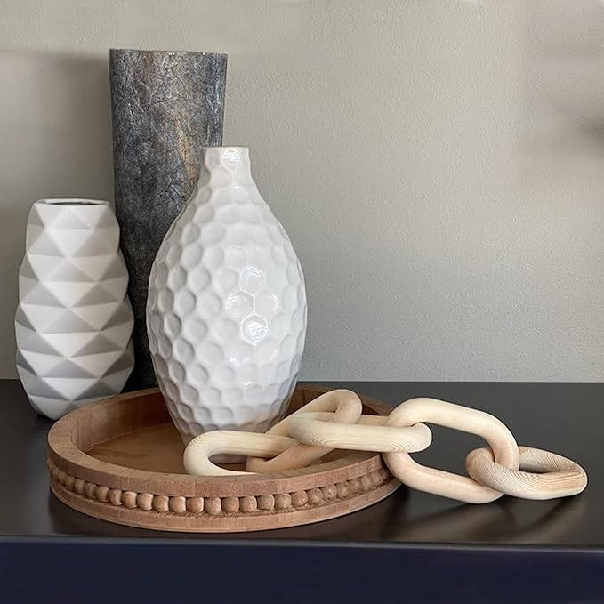 7Penn Wood Chain Link Decor - Small Decorative Chain Coffee Table Decor Pine Wood 5 Link Chain for Shelves