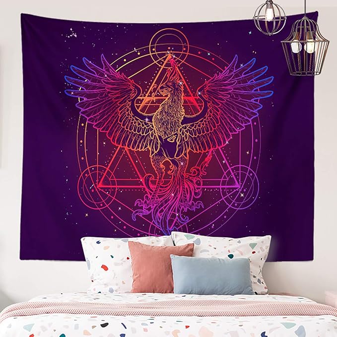 Phoenix Magic Array Alchemy Constellation Wall Hangings - Large Tapestry for Bedroom, Living Room, Dorm, Man Cave (80x60 Inch)