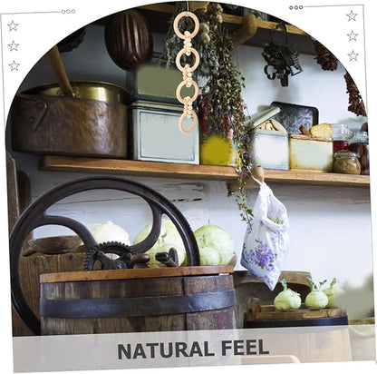 GLEAVI Wood Chain Link Decor Natural Knot Craft Decor Rustic Home Minimalist Living Room