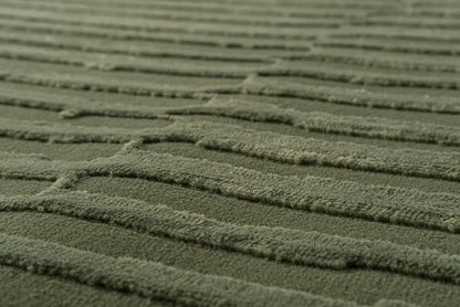 Revival Rugs Soloba 7'10"x10' Washable Area Rug for Living Room Bedroom - 100% Recycled Oeko-TEX Certified, Medium Pile, Green