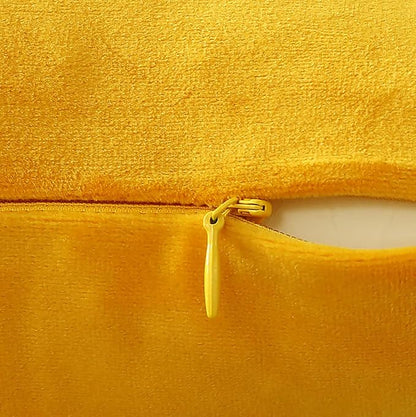 Jeneoo Fall Velvet Throw Pillow Covers 20x20 Inch 2 Pack, Super Soft Thick Decorative Square Cushion Cases for Sofa Couch Bedroom Car,Mustard Yellow