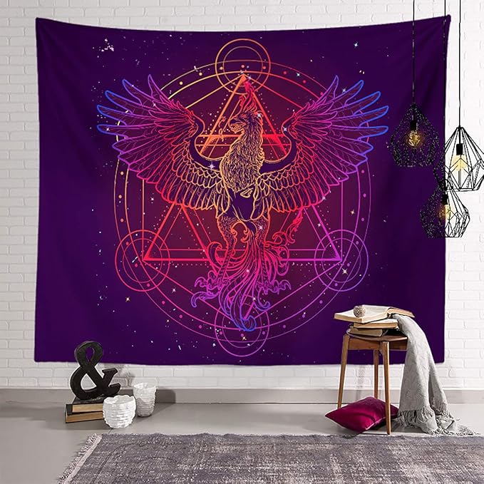 Phoenix Magic Array Alchemy Constellation Wall Hangings - Large Tapestry for Bedroom, Living Room, Dorm, Man Cave (80x60 Inch)