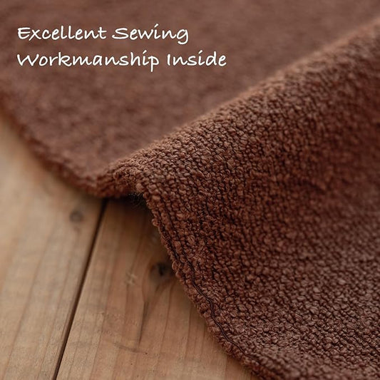 GEEORY Decorative Throw Pillow Covers 20x20 Inch Pack of 2,Textured Boucle Neutral Cushion Cases for Bed Couch Sofa, Accent Mordern Farmhouse Minimalist Home Decor (Tobacco Brown) GE06-20