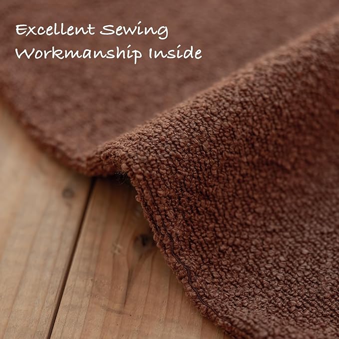 GEEORY Decorative Throw Pillow Covers 18x18 Inch Pack of 2,Textured Boucle Neutral Cushion Cases for Bed Couch Sofa, Accent Mordern Farmhouse Minimalist Home Decor (Tobacco Brown) GE06-18