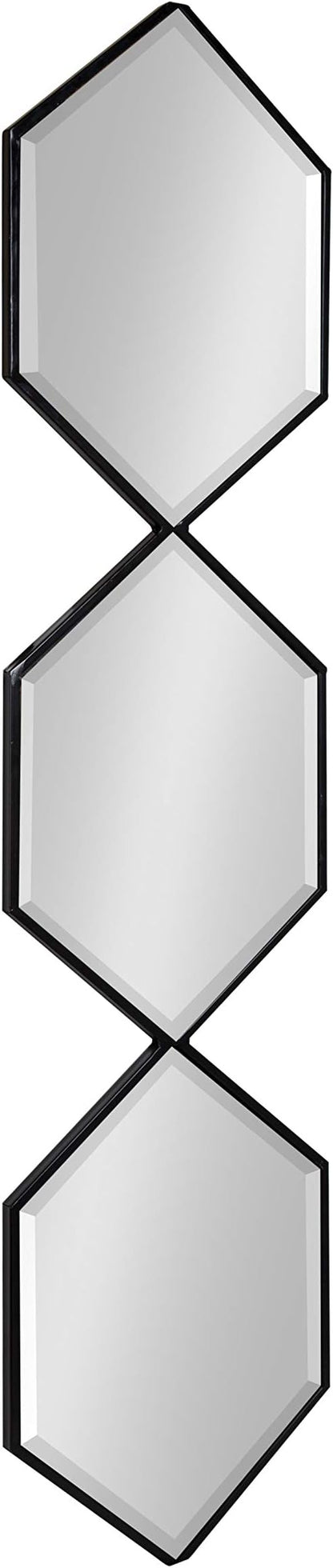 Kate and Laurel Roycen Modern Narrow Geometric Shaped Metal Accent Wall Mirror, 42 x 10 Black