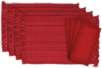 DII Variegated Tabletop Collection, Dining Set, Tango Red, 8 Piece
