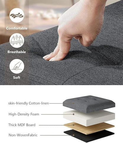 Folding Storage Ottoman Bench, Multi-Functional Ottoman Foot Rest, End of Bed Bench, Storage Chest for Living Room, Bedroom, Hallway, Entryway, Holds Up to 600 lbs (Dark Gray, 30 Inches)