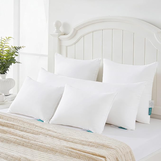 Oubonun 12 x 16 Throw Pillow Inserts - Soft, Plush & Decorative Down Alternative Pillows for Couch Sofa Bed, Machine Washable - White, Pack of 2