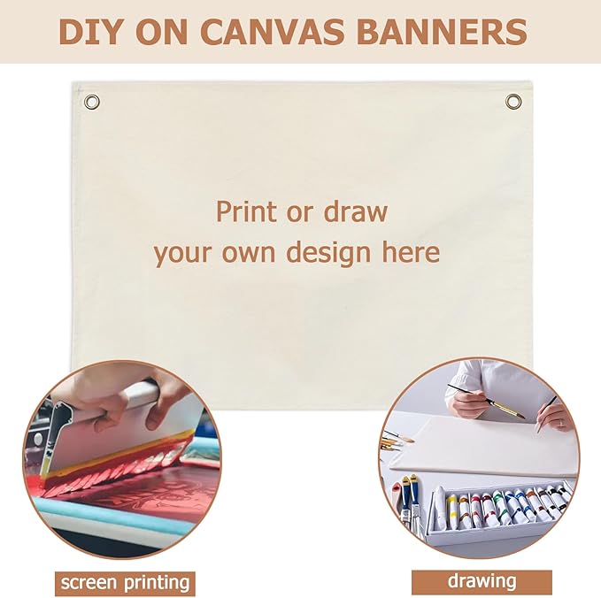 2 Pcs Canvas Banner Hanging Flag Banner for Nursery and Playroom Wall Décor for Kids Trendy Room Décor for Boys and Girls(2blabk-)