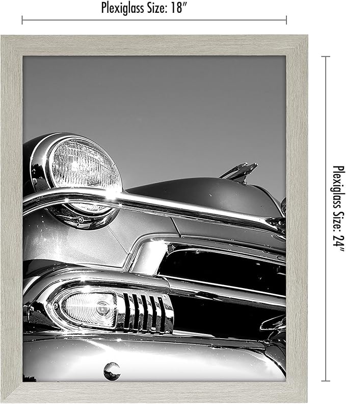 Americanflat 18x24 Poster Frame with Polished Plexiglass - Wide Picture Frames Made of Engineered Wood for Vertical or Horizontal Wall Display - Epic Collection - Grey