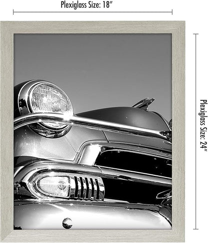 Americanflat 18x24 Poster Frame with Polished Plexiglass - Wide Picture Frames Made of Engineered Wood for Vertical or Horizontal Wall Display - Epic Collection - Grey