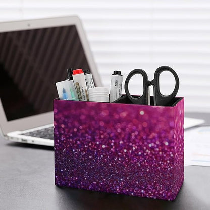 Fashion Work Table Pen Organizer Pencil Pen Holder Office Home Desk Organize Pink Glitter Pattern