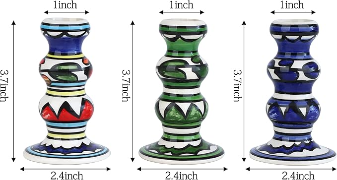 Vixdonos Painted Ceramic Vase Colorful Bud Vase Set of 3 Small Flower Vase Rustic Mini Vases in Bulk for Home Decor, Wedding and Dinner Party(Multicolor)