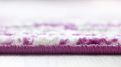 Rugs.com Arlington Collection Rug – 12 Ft Runner Purple Medium-Pile Rug Perfect for Hallways, Entryways