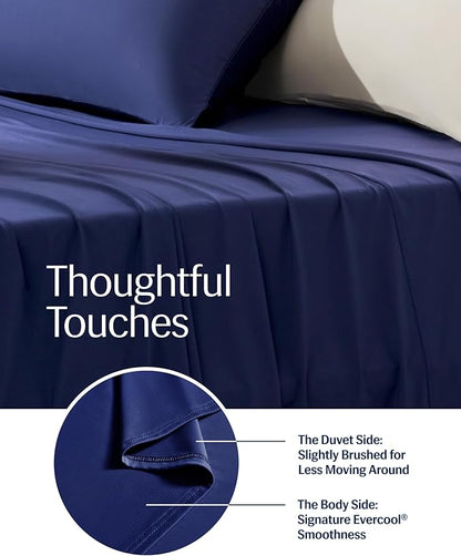 REST® Evercool®+ Top Sheet, Full/Queen Size, Midnight Blue, 93"X108" (1 Flat Sheet only)