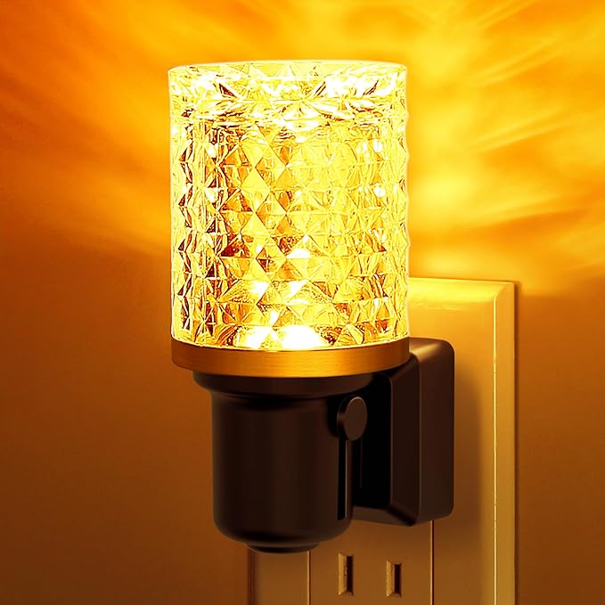 L LOHAS LED Night Light, Dimmable Night Lights Plug into Wall, Automatic Night Lights Plug in with Auto Light Sensor,Adjustable Brightness Amber LED Night Light, for Bedroom Hallway Home Decor