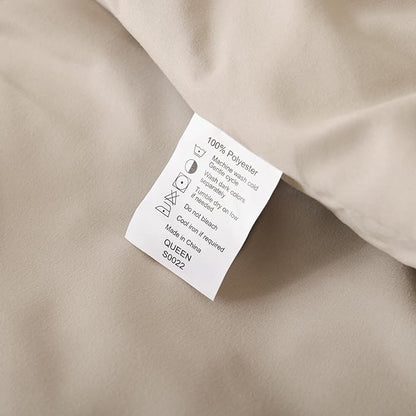 ROSGONIA Oversized King Comforter Light Khaki, 3pcs (1 Boho Comforter & 2 Pillowcases) Lightweight Oversized King Size Comforter Sets Bedding Blanket