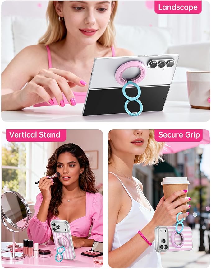 SYNCWIRE for MagSafe Phone Grip, Birthday Christmas Stocking Stuffers Surprise White Elephant Gifts for Women Mom Her Best Friends Sister Wife Teen Girl Magnetic Phone Ring Holder Kickstand Stand