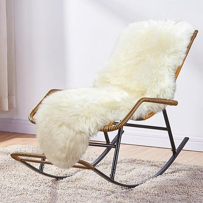 MH MYLUNE HOME Genuine Sheepskin Rug, New Zealand Luxury Sheepskin Carpet Natural, Real Sheepskin Seat/Chair Cover Soft, Sheepskin Runner for Bedroom/Living Room,2 X 6 Ivory White