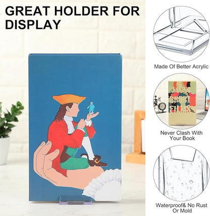 36 Pack Acrylic Book Stand for Display Adjustable Clear Display Holder Easel Collector Stand for Home Office Back to School Comic Album CD Magazine Postcard Artworks (4.2 x 4.3 x 2.35 Inch)