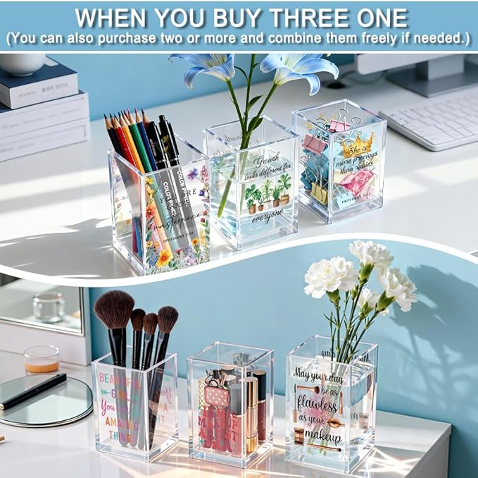 This Little Light Of Mine I'm Gonna Let It Shine Acrylic Cosmetic Pencil Holder Cup, Funny Raccoon Dumpster Fire Pen Holder Gifts For Women Men Friends HR Doctor, Office Gifts for Coworkers