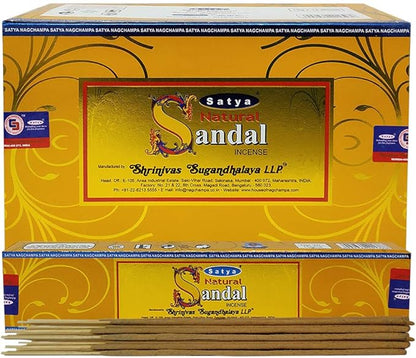 Natural Sandal Incense Sticks and Incense Stick Holder Bundle Insence Insense Satya Incense