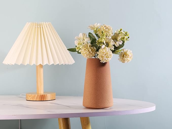 Ceramic Vase, Brown Vase, Modern Minimalist Decor, Farmhouse Vase, Perfect Decorative Vase for Living Room Decor and Various Holiday Vases As Decoration for Others. (Light Brown)