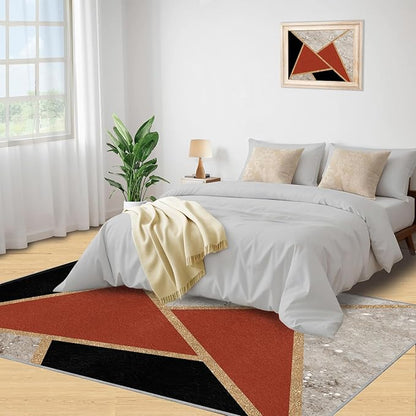 Geometric Marble Carpet Abstract Marble Texture Area Rugs 3D Modern Geometry Area Carpet Irregular Geometric Art Rug for Living Room Dining Room 6x9ft