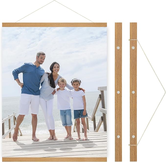 SZDHHH Custom Photo Prints with Magnetic Hanger Frame Canvas Poster Prints With Your Photos Personalized Hanging Poster Pictures Wall Art Decor Framed for Home Decor Gifts Keepsakes (30" Lx24 W)