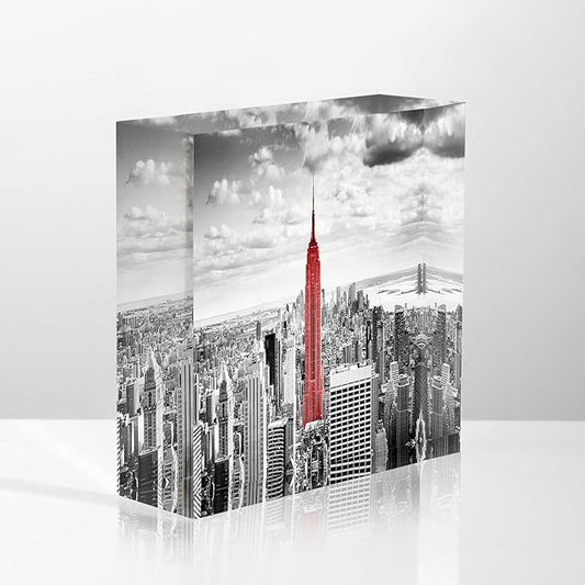 Thank You Presents Ideas Gray City Acrylic Desk Decor 4x4 Tabletop Wall Sign - Appreciation Presents for Coworkers Thank You Presents for the Boss Decorative for Home Office Decor