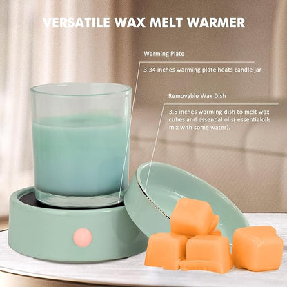 Electric Wax Melt Candle Warmer - 4-in-1 Essential Oil Candle Burner Ceramic Fragrance Warmer for Scented Wax Tarts Candle Jars Essential Oils Home Office Bedroom Gift Decor