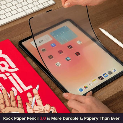 Astropad Rock Paper Pencil v3.0 – 2025 Upgraded Version – Paper Screen Protector for iPad Air 11-in (M2, 2024) & (M3, 2025) & iPad 10.9-in. (10th & 11th Gen) + Apple Pencil Tips 2 Pack – Compatible with Apple Pencil 1st/2nd Gens and Pencil Pro