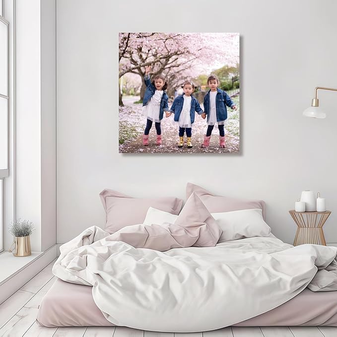 JIMUJIA Custom Canvas Art Print 30"x30" - Unframed Artwork, Personalized Wall Decor, Customizable Photo, Custom Portrait, Office, Living Room, Bedroom Wall Art(30×30in,Unframe)