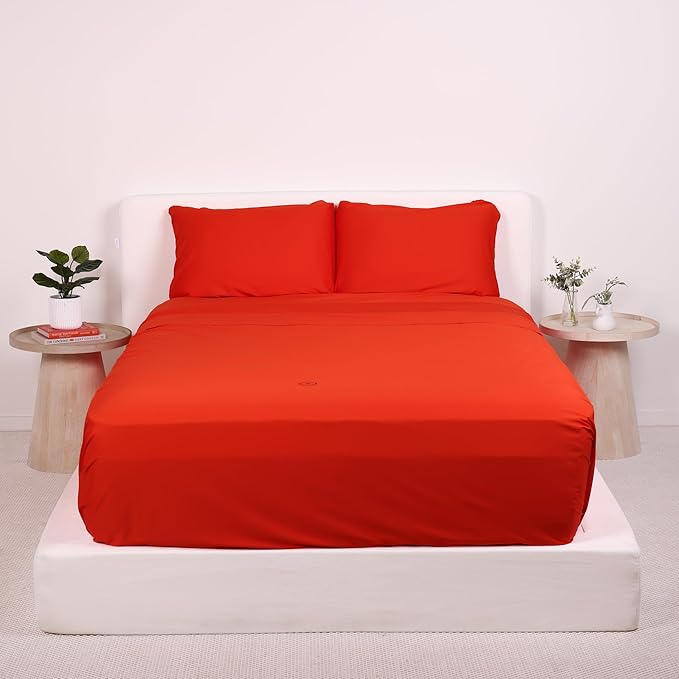 THE LAD COLLECTIVE 2.0 Bedding Set - 4 Piece Sheet & Pillow Case Set, Custom Blend, Soft, Comfortable, Temperature Regulating, & Easy-to-Use - (California King, Sedona)