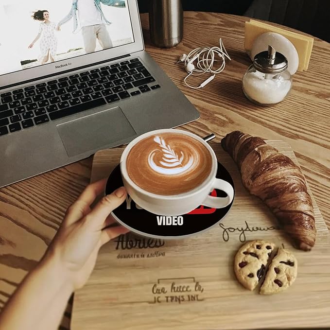 zcyhtqp, Don't Worry I Watched a You Tube Video, Funny Absorbent Round Ceramic Stone Coasters Set of 4 with Cork Base, Gifts for Home, Kitchen, Bar, Coffee Table, Office Table Décor