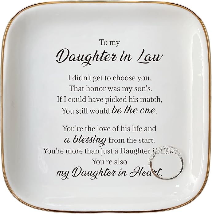 Scwhousi Ring Dish Jewelry Tray for Friend Mom Sister Maid of Honor,Birthday Mother's Day Christmas Gifts