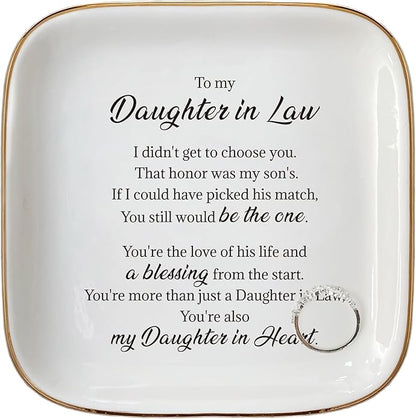 Scwhousi Ring Dish Jewelry Tray for Friend Mom Sister Maid of Honor,Birthday Mother's Day Christmas Gifts